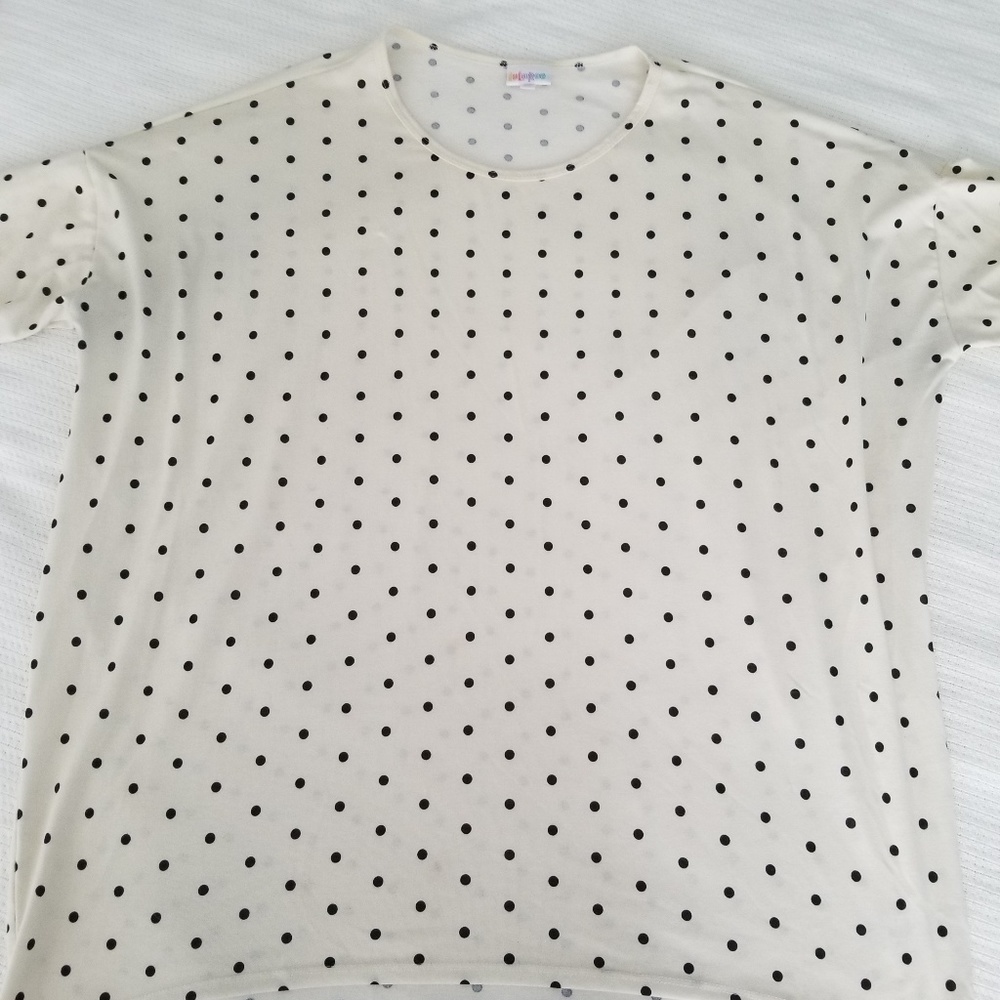 Lularoe Irma Cream Black Polka Dot 2XL